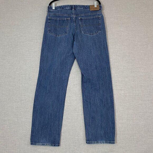 Denver Hayes Jeans Relaxed Fit Flextech Blue Striated Straight Leg 34 X 32 Tag - Picture 2 of 12